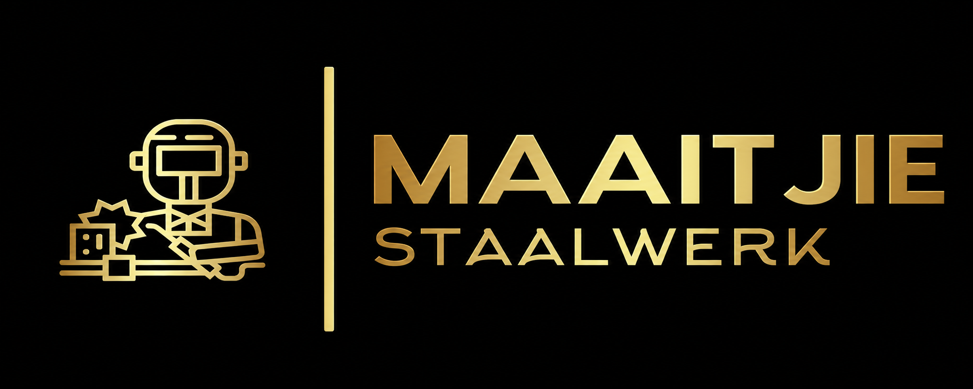 Maaitjie Staalwerk premium black and gold logo